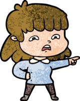 cartoon worried woman png