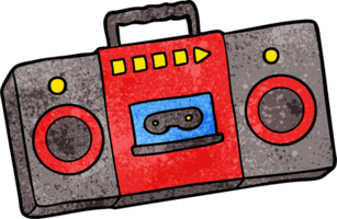 cartoon retro cassette tape player png