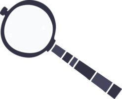 hand drawn quirky cartoon magnifying glass png