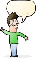cartoon happy man with speech bubble png