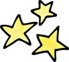 dessin animé doodle étoiles jaunes png