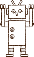 robot houtskool tekening png