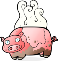 cerdo fangoso de dibujos animados png