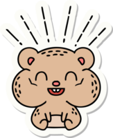 autocollant d'un hamster heureux de style tatouage png