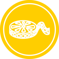 película película carrete circular icono símbolo png