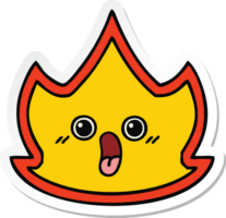 pegatina de un lindo fuego de dibujos animados png