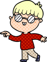 niño de dibujos animados con gafas png