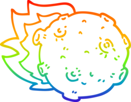 Regenbogen Gradient Linie Zeichnung von ein Karikatur Asteroid png