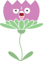 flat color retro cartoon of a flower png