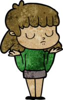 cartoon indifferent woman png