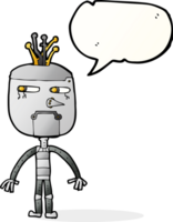 lustiger Cartoon-Roboter mit Sprechblase png