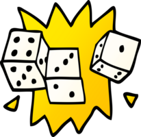 cartoon doodle lucky dice png