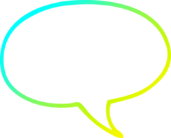 cold gradient line drawing of a cartoon speech bubble png