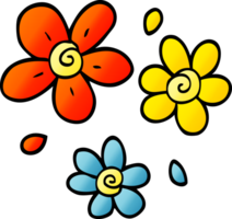 dessin animé doodle fleurs décoratives png