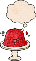 cartoon jelly with thought bubble in grunge texture style png