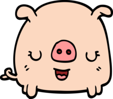cerdo de dibujos animados estilo doodle dibujado a mano png
