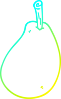 cold gradient line drawing of a cartoon fresh pear png
