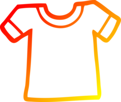 warm gradient line drawing of a cartoon tee shirt png