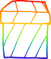 rainbow gradient line drawing of a cartoon gift box png