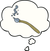 cartoon paint brush with thought bubble png