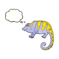 mano disegnato pensato bolla strutturato cartone animato camaleonte png