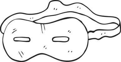 hand drawn black and white cartoon mask png