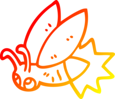 warm gradient line drawing of a cartoon lightning bug png