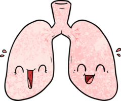 pulmones felices de dibujos animados png