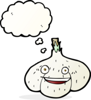 cartoon garlic with thought bubble png