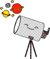 telescopio de dibujos animados con cara png