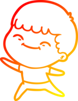 caloroso gradiente linha desenhando do uma desenho animado feliz Garoto png