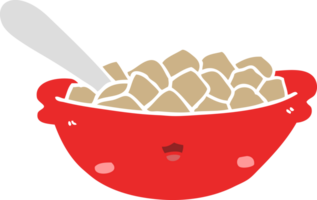 cute flat color style cartoon bowl of cereal png