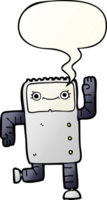 cartoon robot with speech bubble in smooth gradient style png