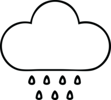 line drawing cartoon of a rain cloud png