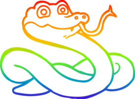 regnbåge lutning linje teckning av en tecknad serie orm png