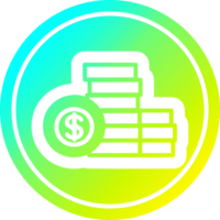 stacked money circular icon with cool gradient finish png