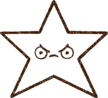 dibujo estrella al carboncillo png