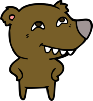 urso de desenho animado mostrando os dentes png