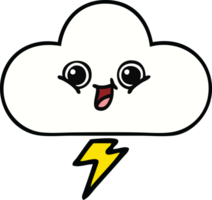 schattig tekenfilm van een storm wolk png