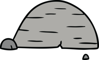 hand drawn cartoon doodle of grey stone boulder png