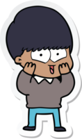 sticker of a cartoon happy boy png