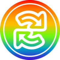 reciclaje flecha circular icono con arco iris degradado terminar png