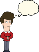 cartoon man staring with thought bubble png