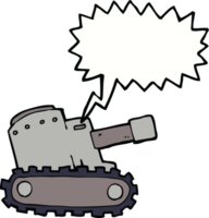 Cartoon-Armeepanzer mit Sprechblase png