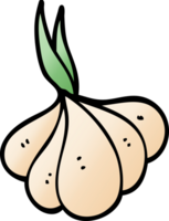 cartoon doodle sprouting garlic png