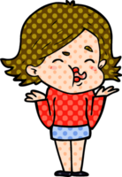 cartoon girl pulling face png