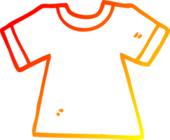 warm gradient line drawing of a cartoon tee shirt png