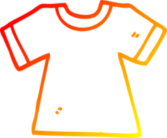 calentar degradado línea dibujo de un dibujos animados tee camisa png