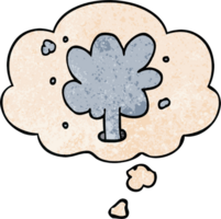 cartoon spouting water with thought bubble in grunge texture style png