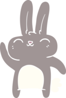 desenho animado doodle coelho feliz png